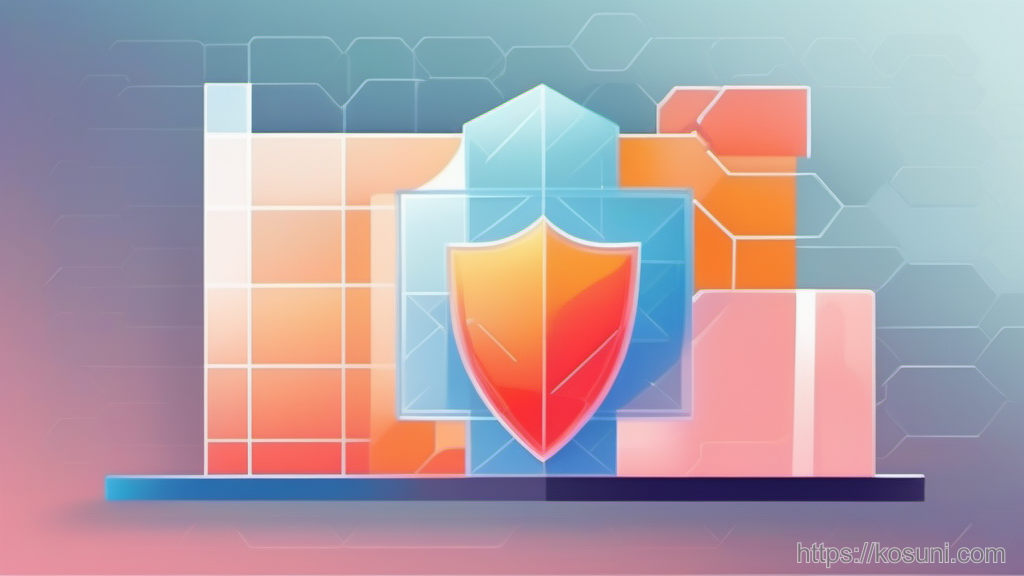 Shield icon and blocker piece on glass panels