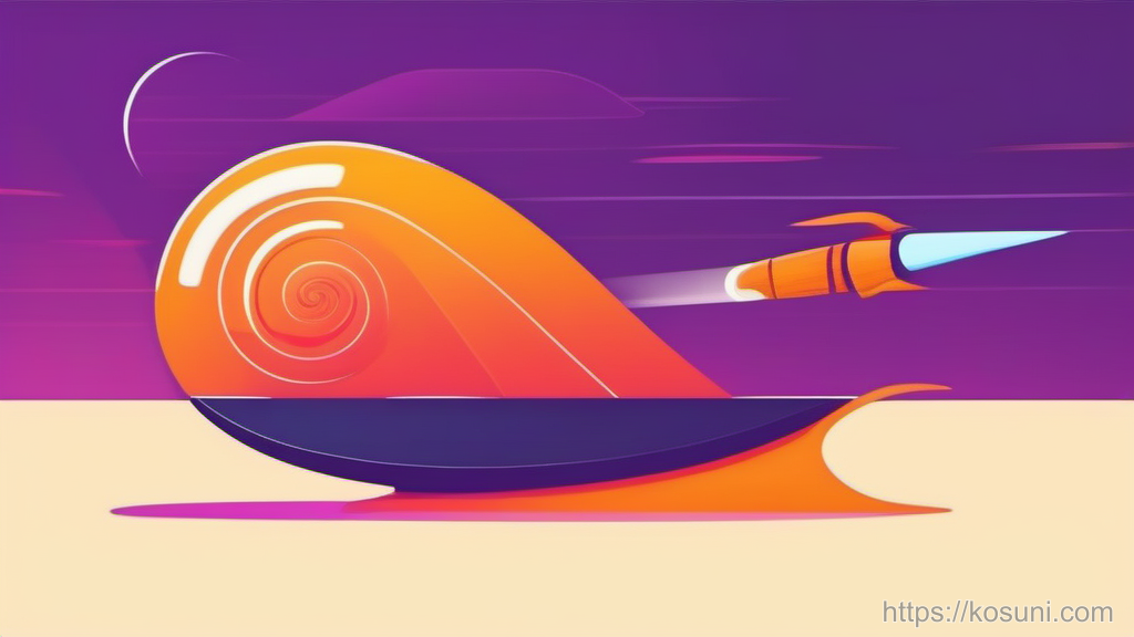 Snail and rocket metaphor for apps running slow