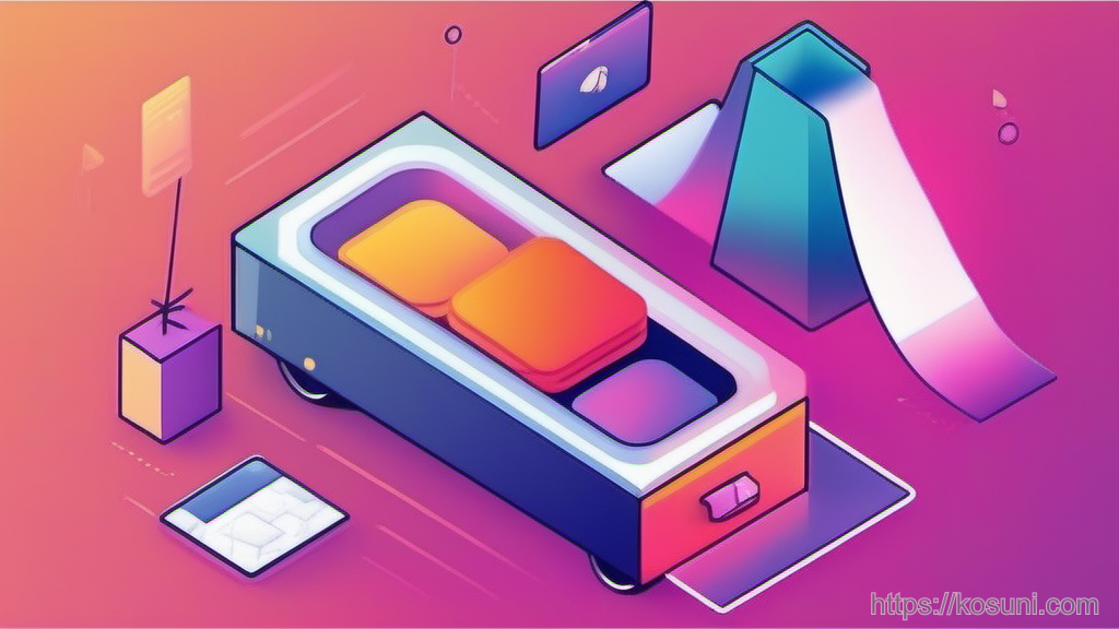 System download queue with packages moving toward a tray