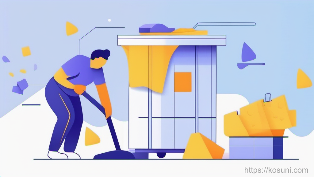 Broom sweeping tiles to represent clearing browser cache