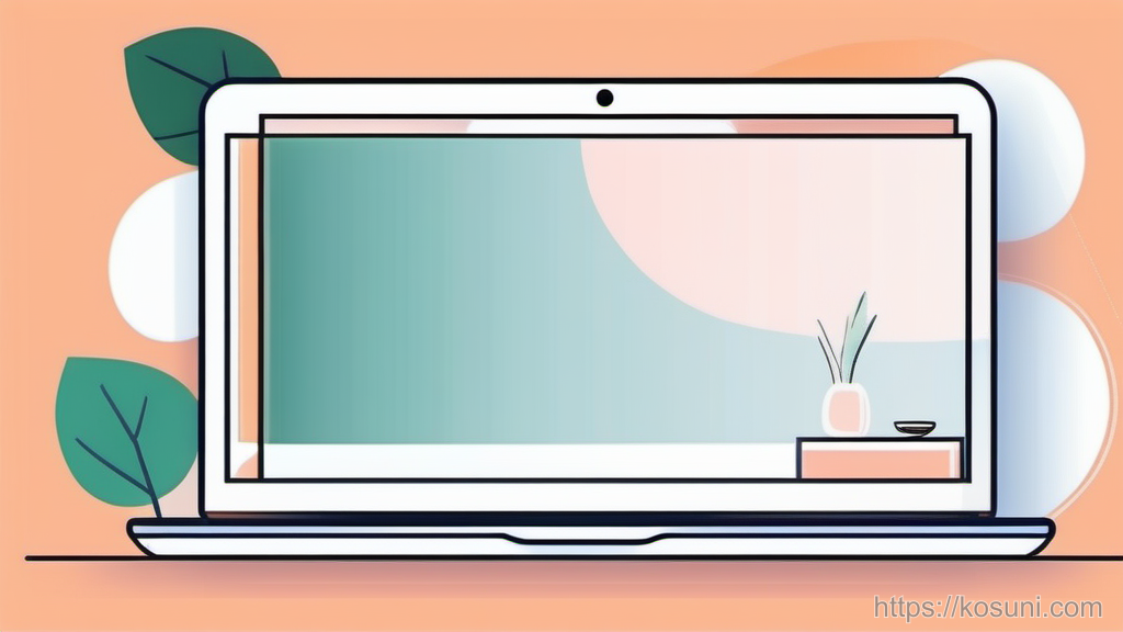 Laptop with translucent settings panel and pop-up icon