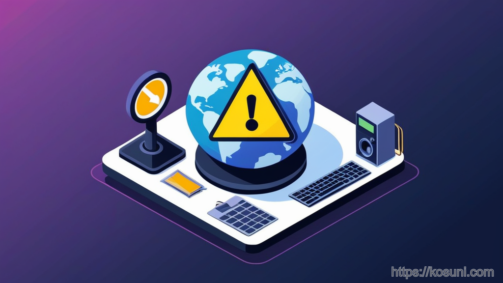 Network reset gear and warning symbol