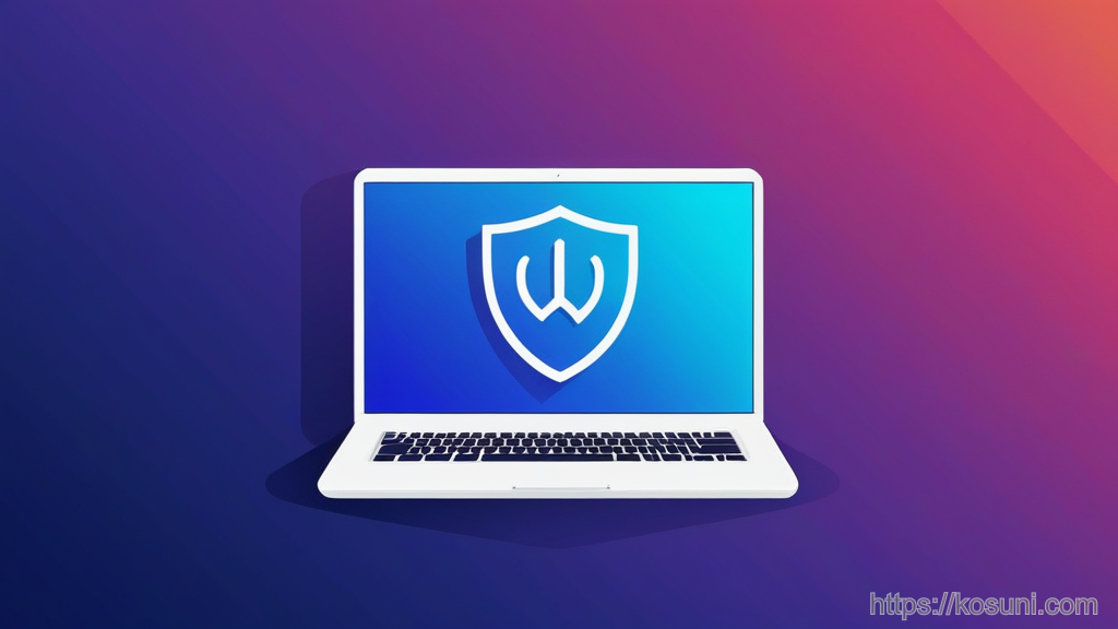 Laptop Wi‑Fi icon with shield and ethernet plug nearby