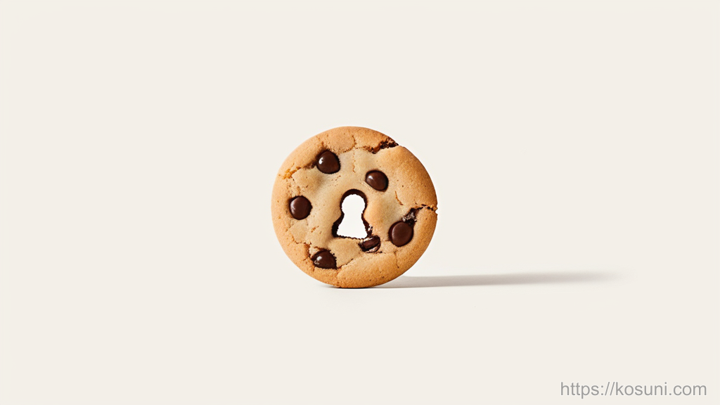 Cookie with keyhole bite representing session cookie issues