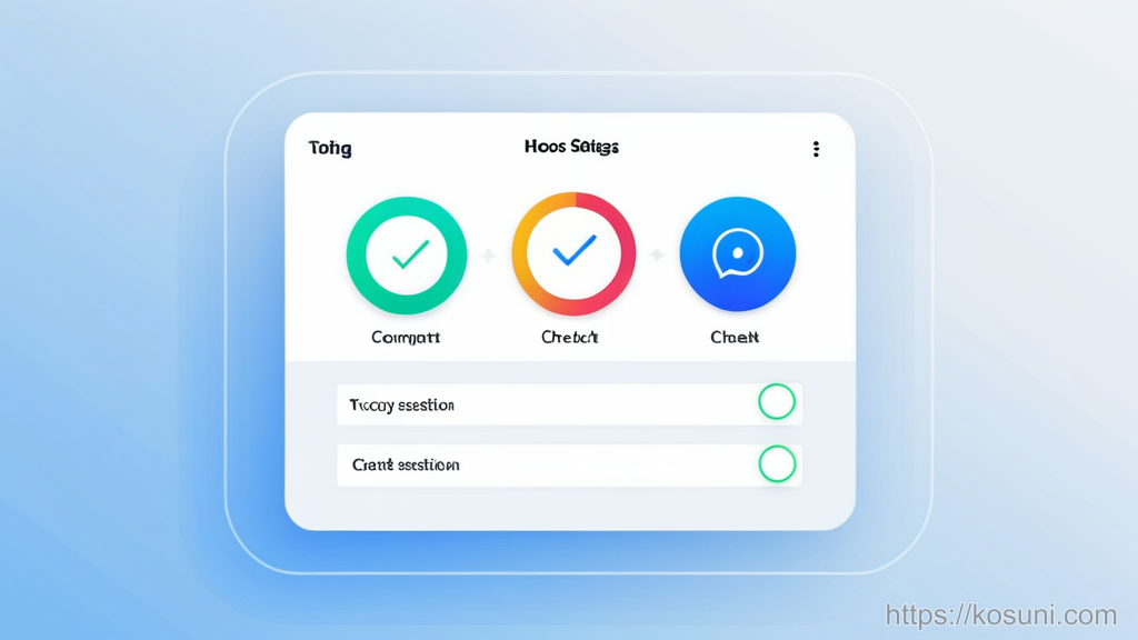 Checklist and toggles representing quick privacy-safe troubleshooting