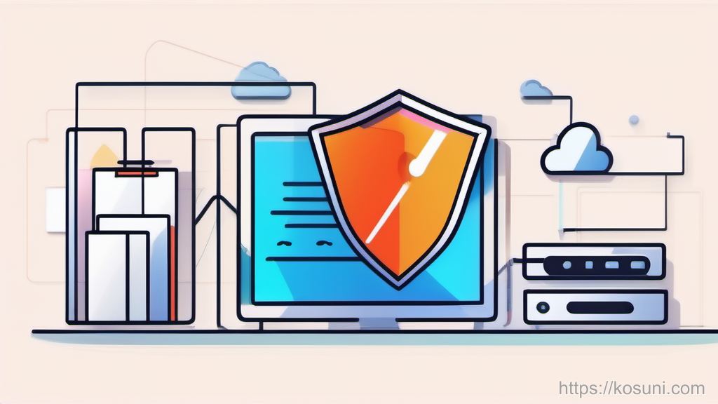 Router and shield showing a blocked network connection