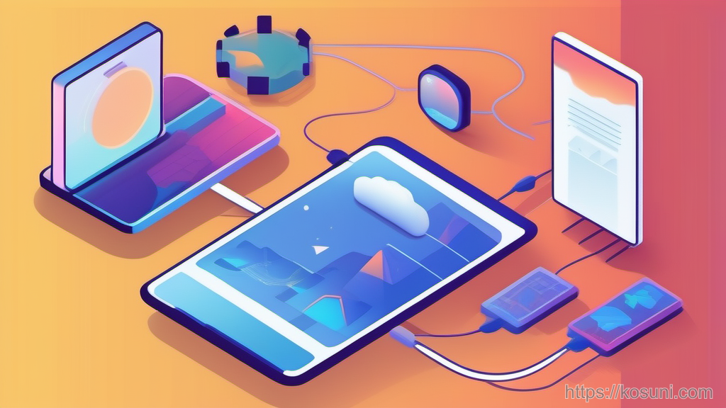 Tangled cable around cloud sync icon