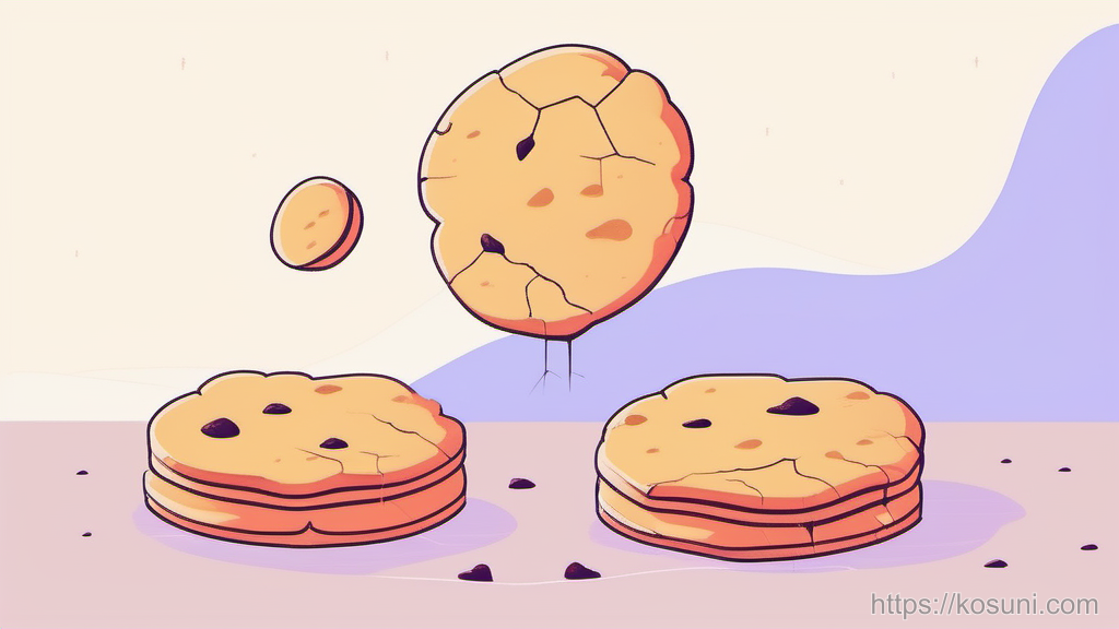 Cracked cookie with a key slipping through